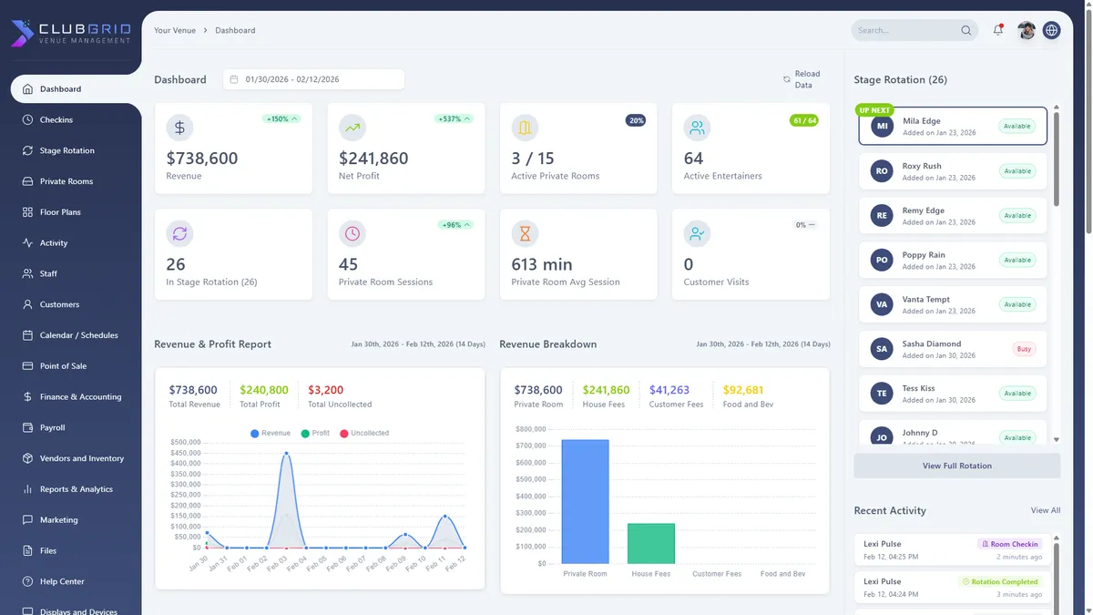 Club Grid | All-In-One Nightclub & Venue Management Software